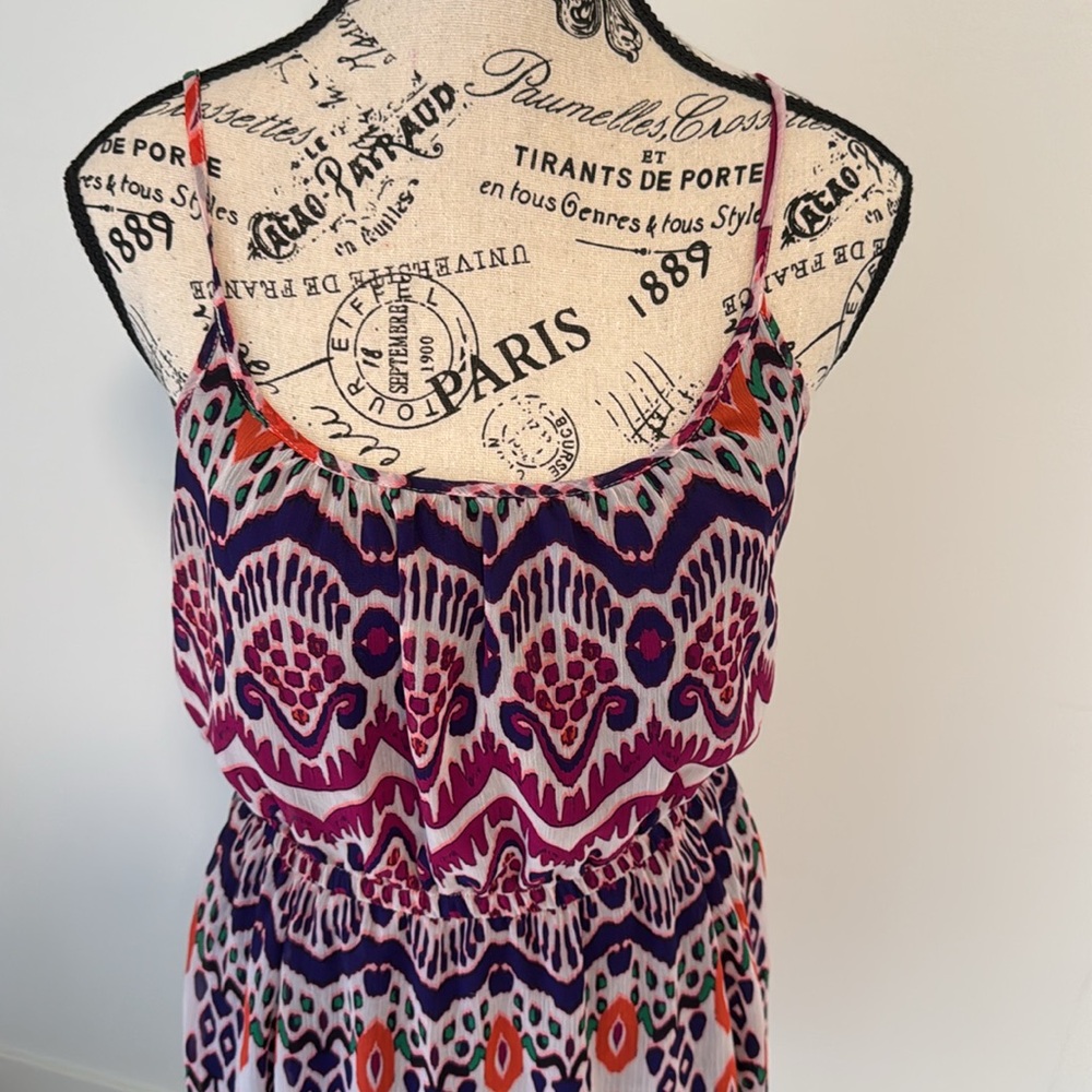 Printed Mini Dress with Elastic Waist - Picture 2 of 5